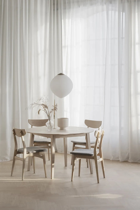 FILIPPA Esstisch Weiß pigmentiert 120-210x120x75cm - ZEN ZONE Furniture