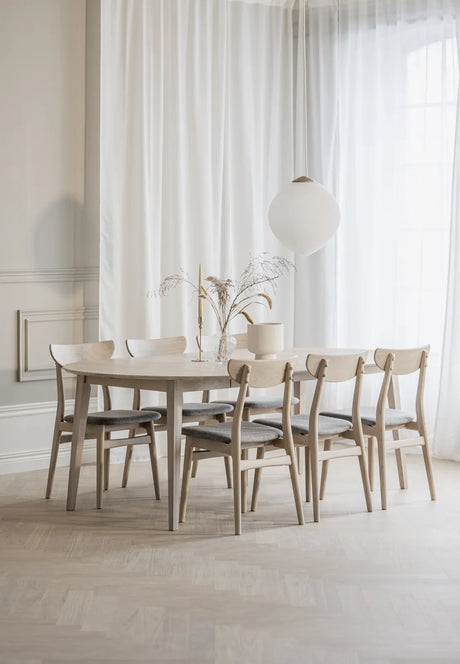 FILIPPA Esstisch Weiß pigmentiert 120-210x120x75cm - ZEN ZONE Furniture