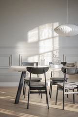 FRED Esstisch Weiß pigmentiert/Schwarz 170x95x75cm - ZEN ZONE