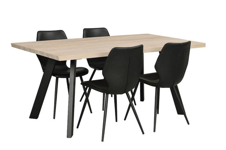 FRED Esstisch Weiß pigmentiert/Schwarz 170x95x75cm - ZEN ZONE