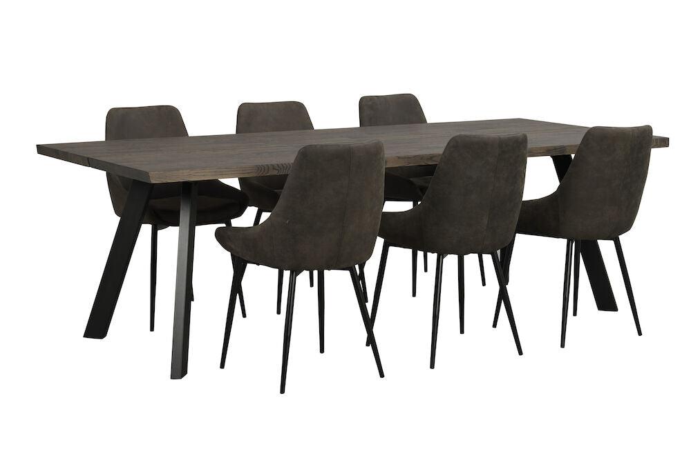 FRED Esstisch Dunkelbraun/Schwarz 240x100x75cm - ZEN ZONE