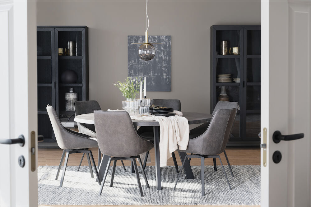 FRED Esstisch Dunkelbraun/Schwarz 160x160x75cm - ZEN ZONE