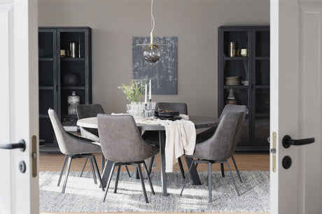 FRED Esstisch Dunkelbraun/Schwarz 160x160x75cm - ZEN ZONE