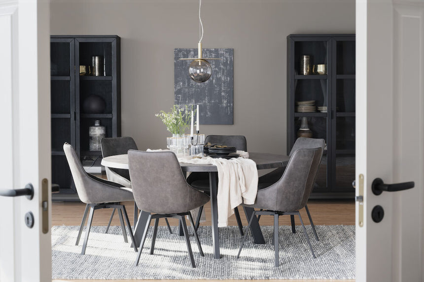 FRED Esstisch Dunkelbraun/Schwarz 160x160x75cm - ZEN ZONE