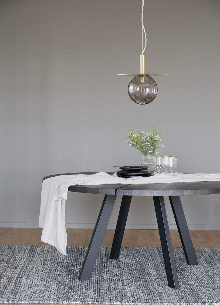 FRED Esstisch Dunkelbraun/Schwarz 160x160x75cm - ZEN ZONE