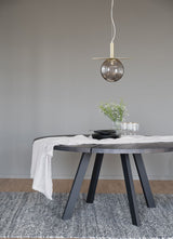 FRED Esstisch Dunkelbraun/Schwarz 160x160x75cm - ZEN ZONE