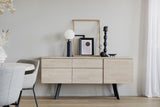 FRED Sideboard Weiß pigmentiert/Schwarz 170x42x79cm - ZEN ZONE Furniture