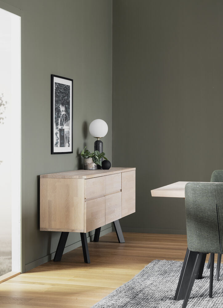 FRED Sideboard Weiß pigmentiert/Schwarz 170x42x79cm - ZEN ZONE Furniture