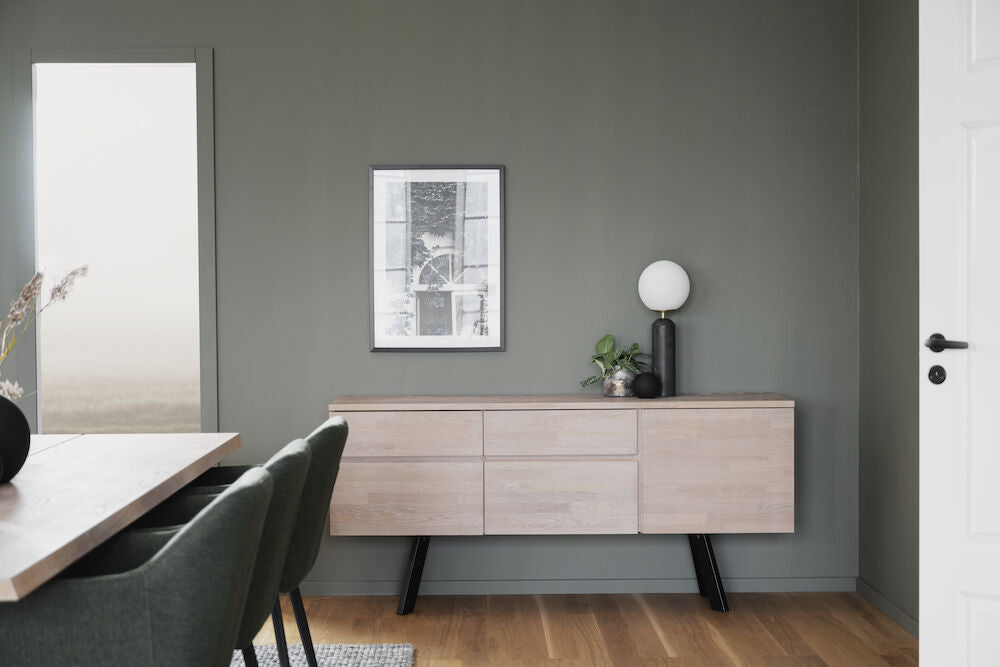 FRED Sideboard Weiß pigmentiert/Schwarz 170x42x79cm - ZEN ZONE Furniture