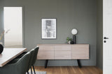 FRED Sideboard Weiß pigmentiert/Schwarz 170x42x79cm - ZEN ZONE Furniture