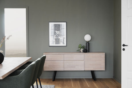 FRED Sideboard Weiß pigmentiert/Schwarz 170x42x79cm - ZEN ZONE Furniture
