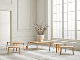 Table basse gracieuse en chêne massif 90 x 90 x H42 cm