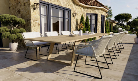 ESTA Gartenstuhl aus Aluminium Leinen geflechtet - ZEN ZONE Furniture