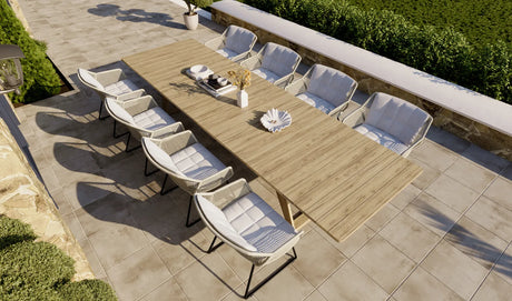 ESTA Gartenstuhl aus Aluminium Leinen geflechtet - ZEN ZONE Furniture