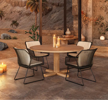 ESTA Gartenstuhl aus Aluminium Schwarz geflechtet - ZEN ZONE Furniture