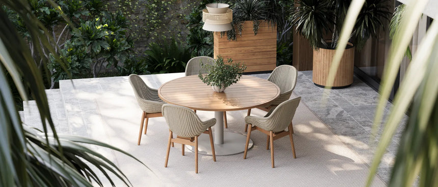 Forli Gartenstuhl mit Armlehnen aus Teakholz und Seil - ZEN ZONE Furniture