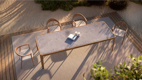 Positano Gartentisch aus Teakholz mit Keramikplatte, 300×110×75 cm - ZEN ZONE Furniture