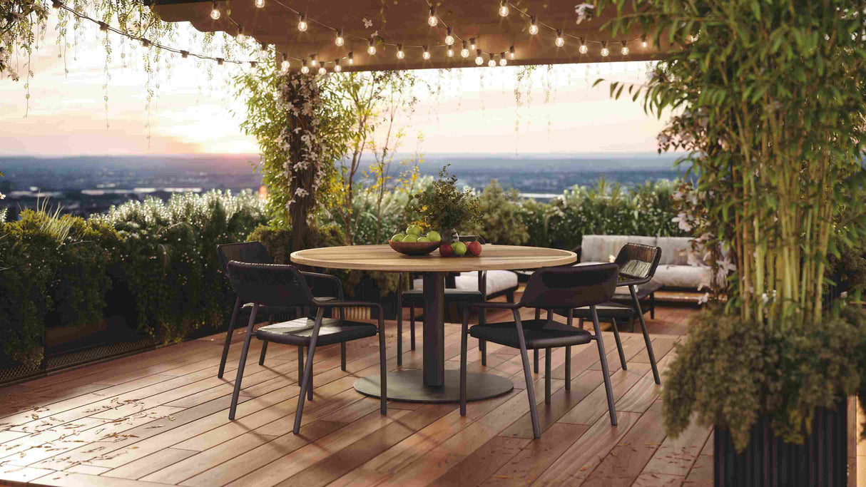 Venice Gartentisch aus Teakholz und Aluminium 160x160 cm - ZEN ZONE Furniture