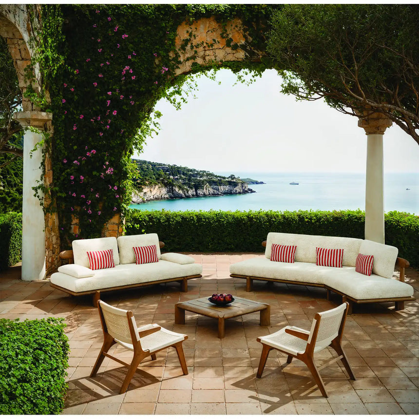 3-Sitzer Garten Sofa Lounge Livorno aus Teakholz, 298x92×72 cm - ZEN ZONE Furniture