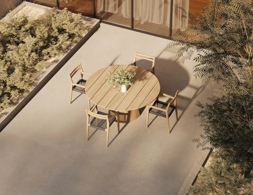 Florence Gartenstuhl aus Teakholz und Seil in Walnuss - ZEN ZONE Furniture