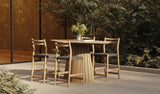 Garten Barhocker Florence aus Teakholz und Seil, Sitzhöhe 80 cm - ZEN ZONE Furniture