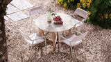 Granelli Gartenstuhl mit Armlehnen aus Aluminium und Geflecht Grau - ZEN ZONE Furniture