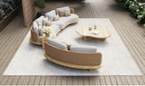 Garten Sofa Orosei, Mittelstück, aus Naturteak und Seil in Natur, 218×126×63 cm - ZEN ZONE Furniture
