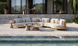 Garten Sofa Orosei, Rechte Seite, aus Naturteak und Seil in Natur, 115×187×63 cm - ZEN ZONE Furniture