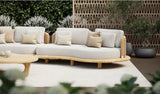 Garten Sofa Orosei, Linke Seite, aus Naturteak und Seil in Natur, 203×119×63 cm - ZEN ZONE Furniture