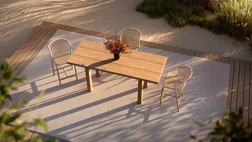 Garten Barhocker Barletta, Geflecht in Beige, 56.5×51.5×96.5 cm - ZEN ZONE Furniture