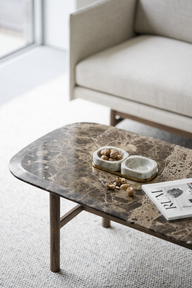 HAMMOND Couchtisch Marmor Braun 135x62x45cm - ZEN ZONE Furniture