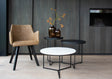 Beistelltisch PRIMO Marmor weiß, schwarzes Metallgestell 70x70 cm - ZEN ZONE Furniture
