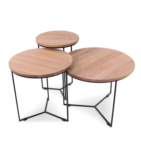 ISAK Beistelltisch d40 Natur, schwarzes Metallgestell - ZEN ZONE