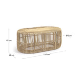 Lael Couchtisch aus Rattan mit natürlichem Finish Ø 110 x 60 cm - ZEN ZONE