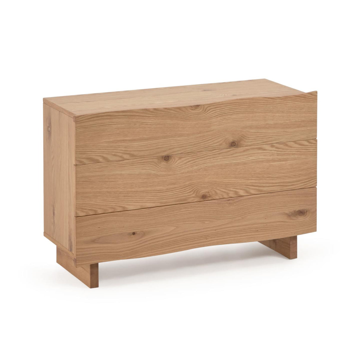 Rasha Kommode mit 3 Schubladen mit Eichenfurnier mit naürlichem Finish 104 x 73 cm - ZEN ZONE