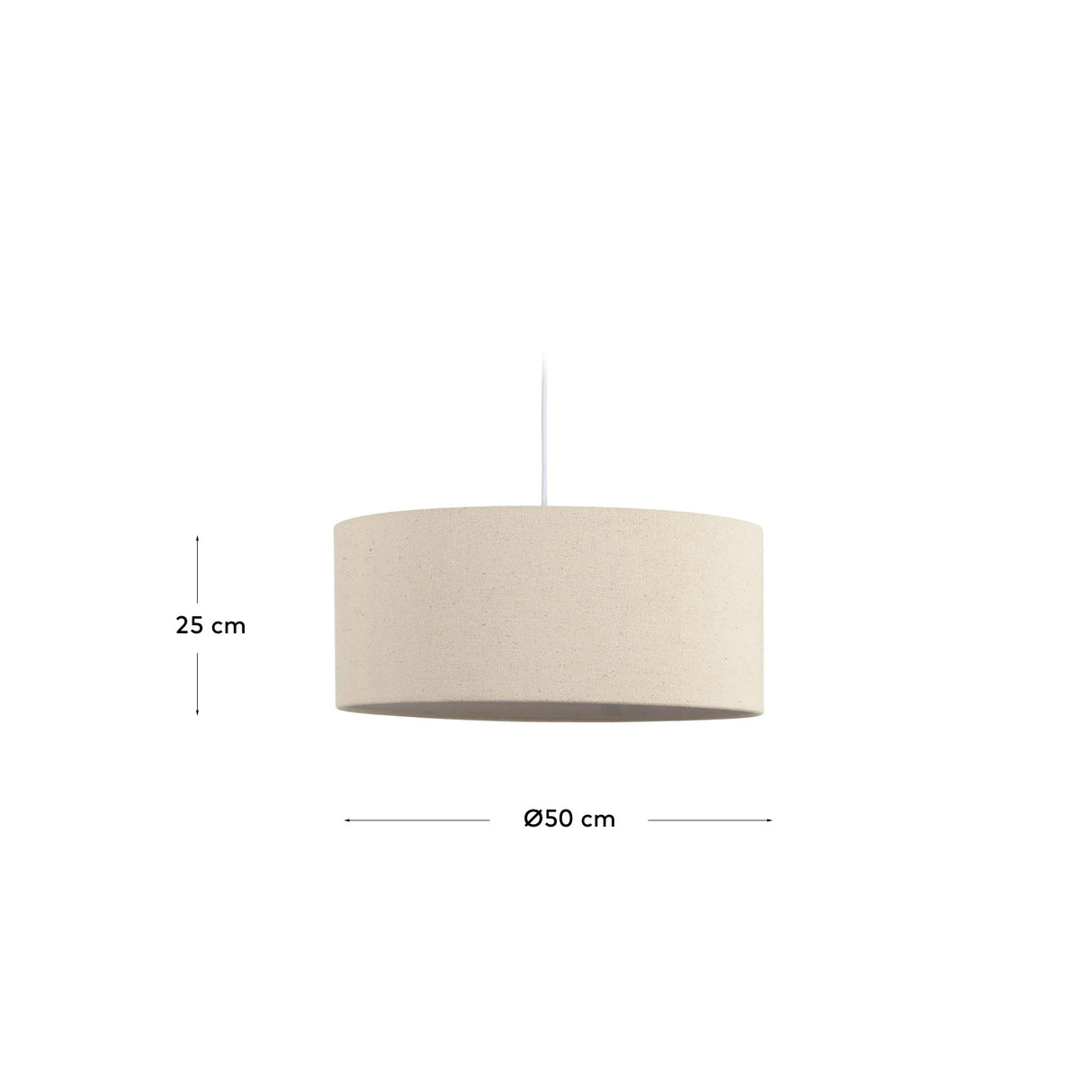 Nazli großer Lampenschirm aus Leinen mit beigem Finish Ø 50 cm - ZEN ZONE Furniture