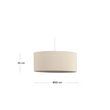 Nazli großer Lampenschirm aus Leinen mit beigem Finish Ø 50 cm - ZEN ZONE Furniture