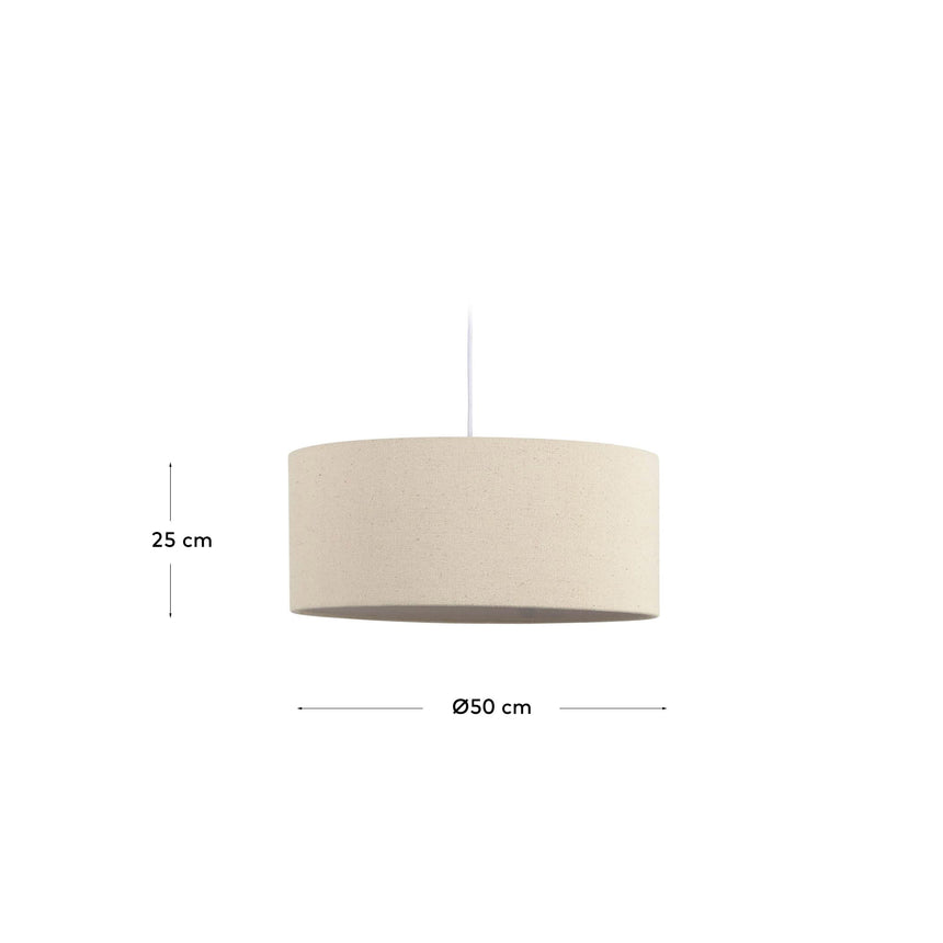 Nazli großer Lampenschirm aus Leinen mit beigem Finish Ø 50 cm - ZEN ZONE Furniture