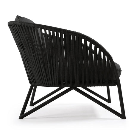 Branzie Sessel aus schwarzem Seil - ZEN ZONE Furniture