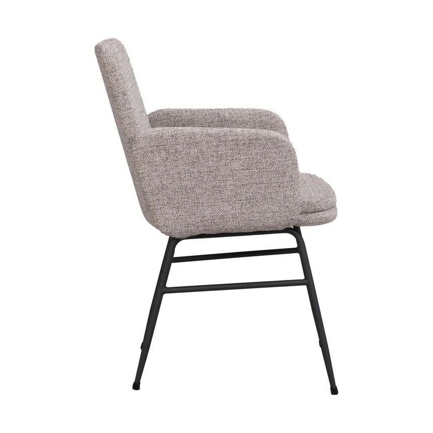 CONKLIN Essstuhl Dunkelbeige/schwarz 54x61x87cm - ZEN ZONE Furniture