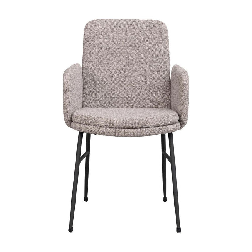 CONKLIN Essstuhl Dunkelbeige/schwarz 54x61x87cm - ZEN ZONE Furniture