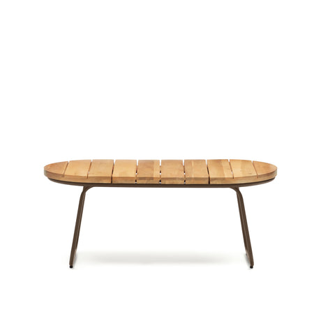 Salguer Couchtisch outdoor massives Akazienholz Seil in Braun Ø 100 x 50 cm FSC 100% - ZEN ZONE Furniture