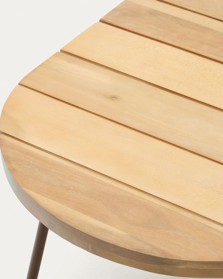Salguer Couchtisch outdoor massives Akazienholz Seil in Braun Ø 100 x 50 cm FSC 100% - ZEN ZONE Furniture