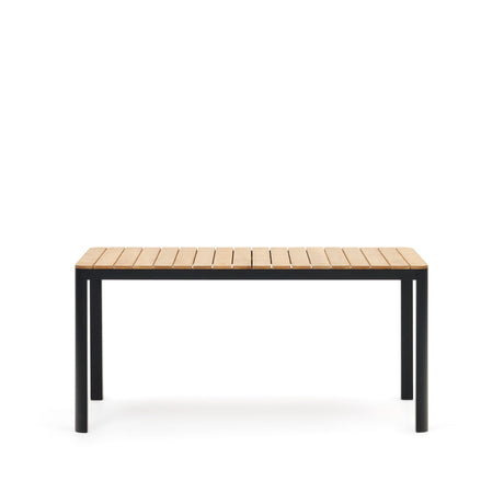 Bona Tisch 100% outdoor massives Teakholz und Aluminium in Schwarz 160 x 90 cm - ZEN ZONE Furniture