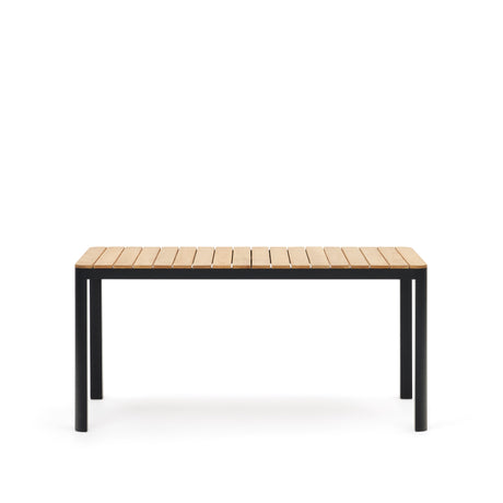 Bona Tisch 100% outdoor massives Teakholz und Aluminium in Schwarz 160 x 90 cm - ZEN ZONE Furniture