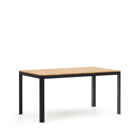 Bona Tisch 100% outdoor massives Teakholz und Aluminium in Schwarz 160 x 90 cm - ZEN ZONE Furniture
