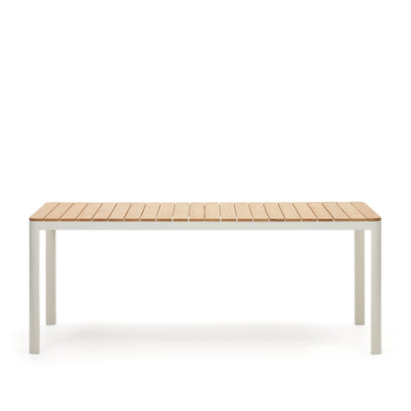 Bona Tisch 100% outdoor massives Teakholz und Aluminium in Weiß 200 x 100 cm - ZEN ZONE Furniture