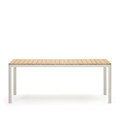 Bona Tisch 100% outdoor massives Teakholz und Aluminium in Weiß 200 x 100 cm - ZEN ZONE Furniture
