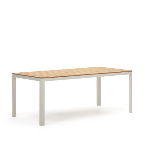 Bona Tisch 100% outdoor massives Teakholz und Aluminium in Weiß 200 x 100 cm - ZEN ZONE Furniture