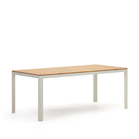 Bona Tisch 100% outdoor massives Teakholz und Aluminium in Weiß 200 x 100 cm - ZEN ZONE Furniture